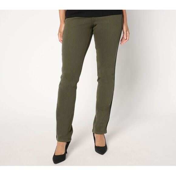 Belle by Kim Gravel Women's Plus Sz Pants 20 Regular Flexibelle Green A663074 - Picture 1 of 4
